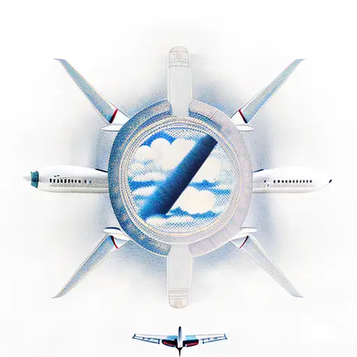 airplane's vertical modern boeing 787 porthole with the sky and clouds behind tattoo design idea