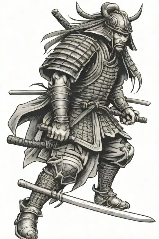 Japanese samurai warrior tattoo design idea
