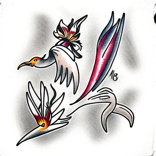 Bird of Paradise tattoo design idea