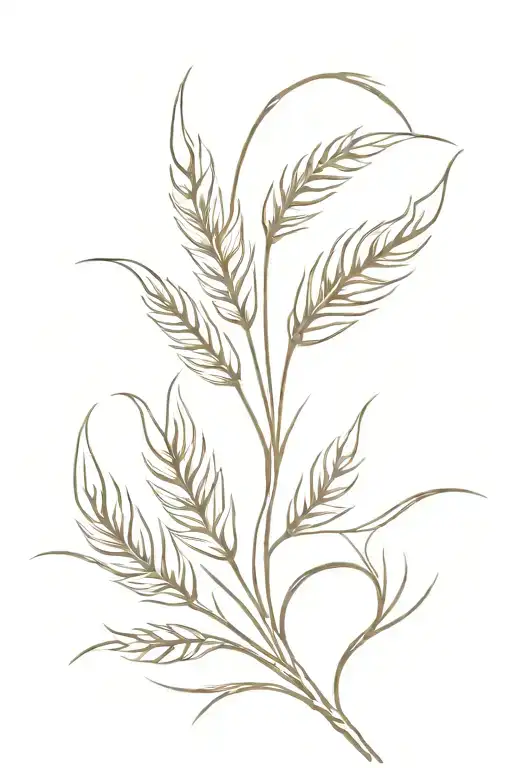 wheat sheaf with sun tattoo design idea