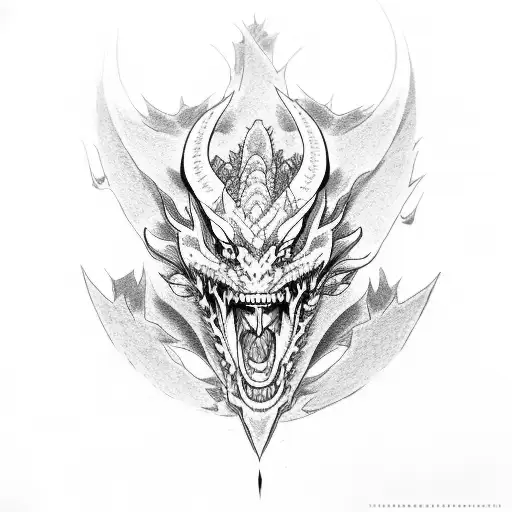 dragon oni yakuza tattoo design idea