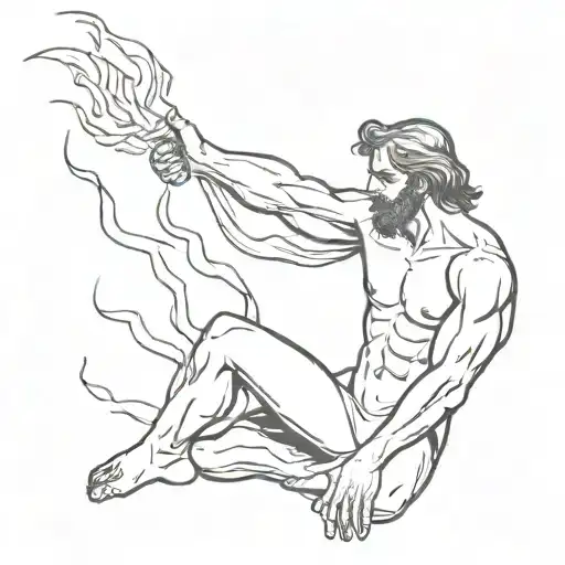 prometheus giving fire tattoo design idea