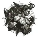 prometheus with chain giving fire to human brain tattoo design idea