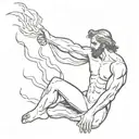 prometheus giving fire tattoo design idea