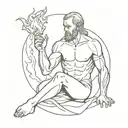 prometheus giving fire tattoo design idea