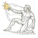 prometheus giving fire tattoo design idea