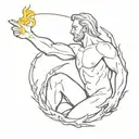 prometheus giving fire tattoo design idea