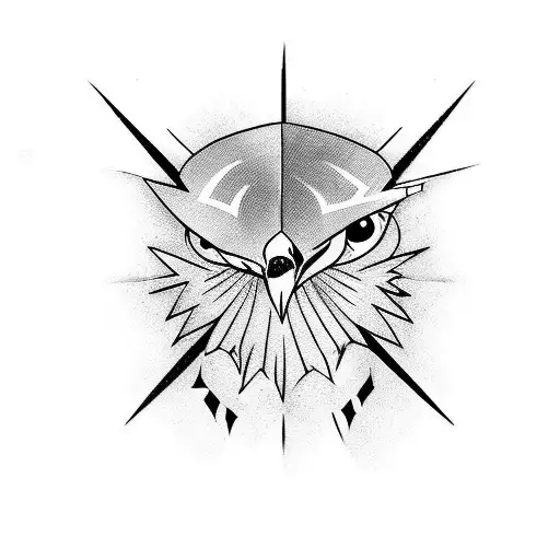 hawk head line work only tattoo design idea