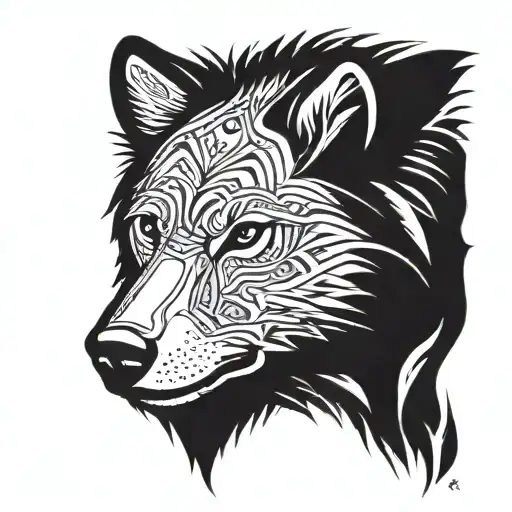 mandela wolf bear tattoo design idea