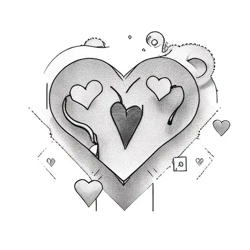A sketch-style tattoo of a rapper holding a therapy session with a heart-shaped speech bubble conveying the emotions of heartbreak tattoo design idea