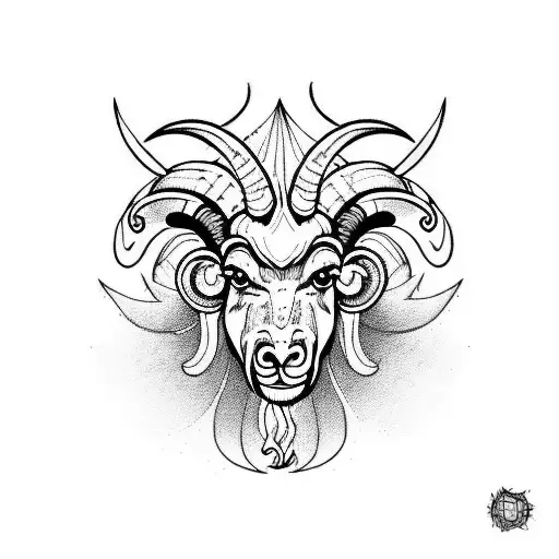 Aries ram flames tattoo design idea