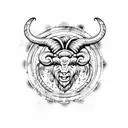 Aries ram flame background tattoo design idea