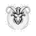 Aries ram flame background tattoo design idea
