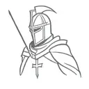  portrait of a Crusader knight, tattoo design idea