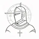  portrait of a Crusader knight, tattoo design idea