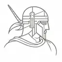  portrait of a Crusader knight, tattoo design idea