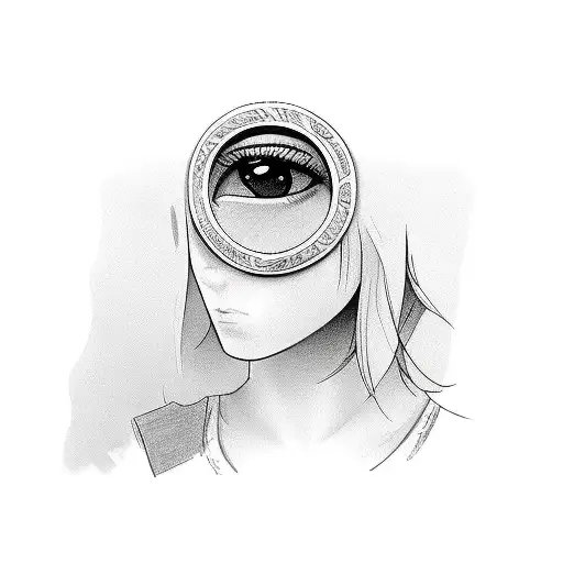 girl with bandaids over her eyes tattoo design idea