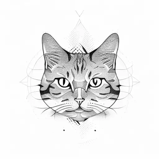 Greek fat cat  tattoo design idea