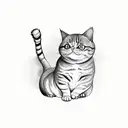 fat cat  tattoo design idea