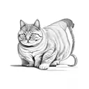 fat cat  tattoo design idea