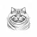 fat cat  tattoo design idea