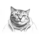 fat cat  tattoo design idea