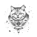 fat cat  tattoo design idea