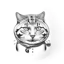 fat cat  tattoo design idea