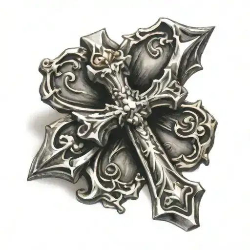 chrome hearts cross  tattoo design idea