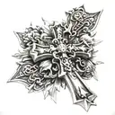 chrome hearts cross  tattoo design idea