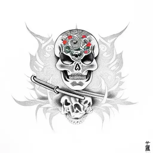 dancing skeletons tattoo design idea