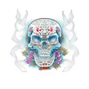 dancing skeletons tattoo design idea