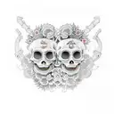 dancing skeletons tattoo design idea