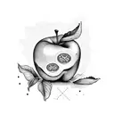 bitten apple made out of dollars tattoo design idea