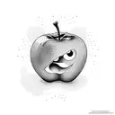 bitten apple made out of dollars tattoo design idea