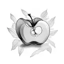 bitten apple made out of dollars tattoo design idea