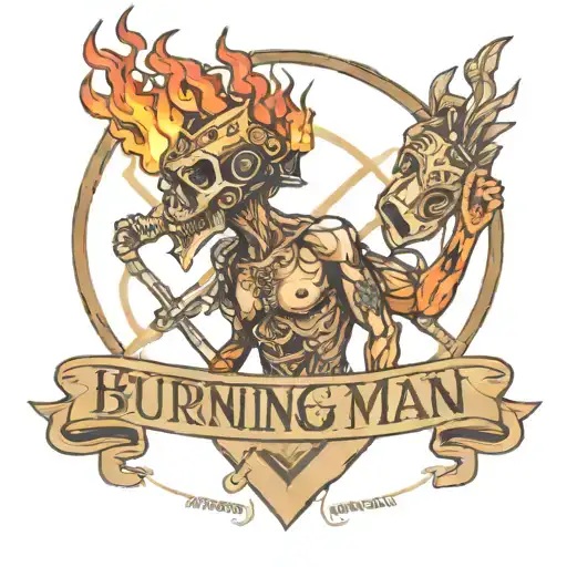 bURNING MAN LOGO tattoo design idea