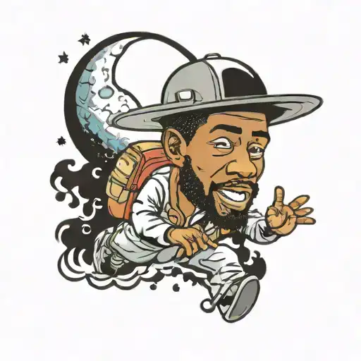 kid cudi man on the moon  tattoo design idea