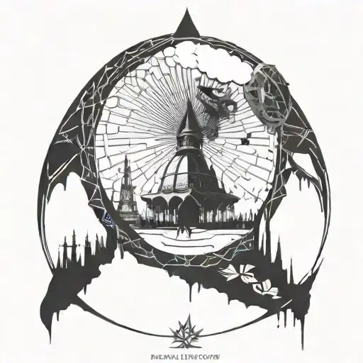 Black rock city burning man tattoo design idea