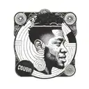 Vinyl record with kid cudi in it tattoo design idea