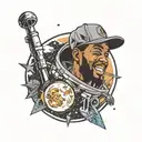 kid cudi man on the moon  tattoo design idea