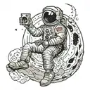 Man on the moon, the album of kid cudi tattoo design idea