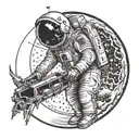 Man on the moon, the album of kid cudi tattoo design idea