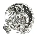 Man on the moon, the album of kid cudi tattoo design idea