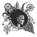 Burning man festival tattoo design idea