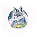 Moonlight above a Torii Gate with a fox underneath tattoo design idea