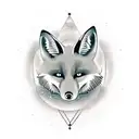 Moonlight above a Torii Gate with a fox underneath tattoo design idea