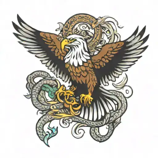 eagle and snake  tattoo design idea
