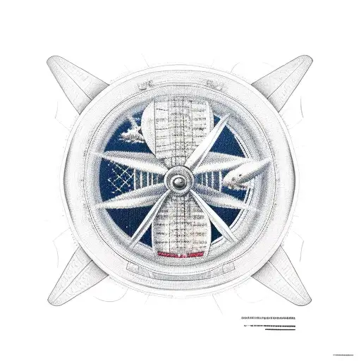 airplane window with travel imagery within tattoo design idea