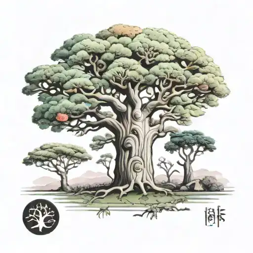 baobab tree of life tattoo design idea